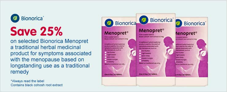 Save twenty five percent on Menopret